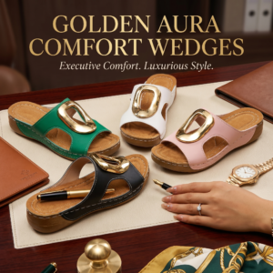 Golden Aura Comfort Wedges