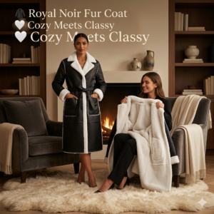 🧥 Royal Noir Fur Coat_🤍 Cozy Meets Classy